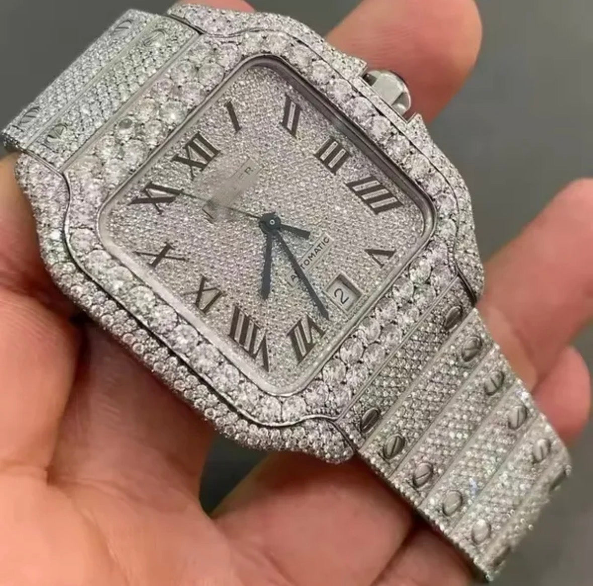 Men’s Luxury Iced Out Square Watch