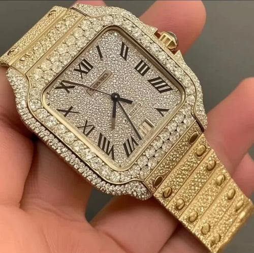 Men’s Luxury Iced Out Square Watch