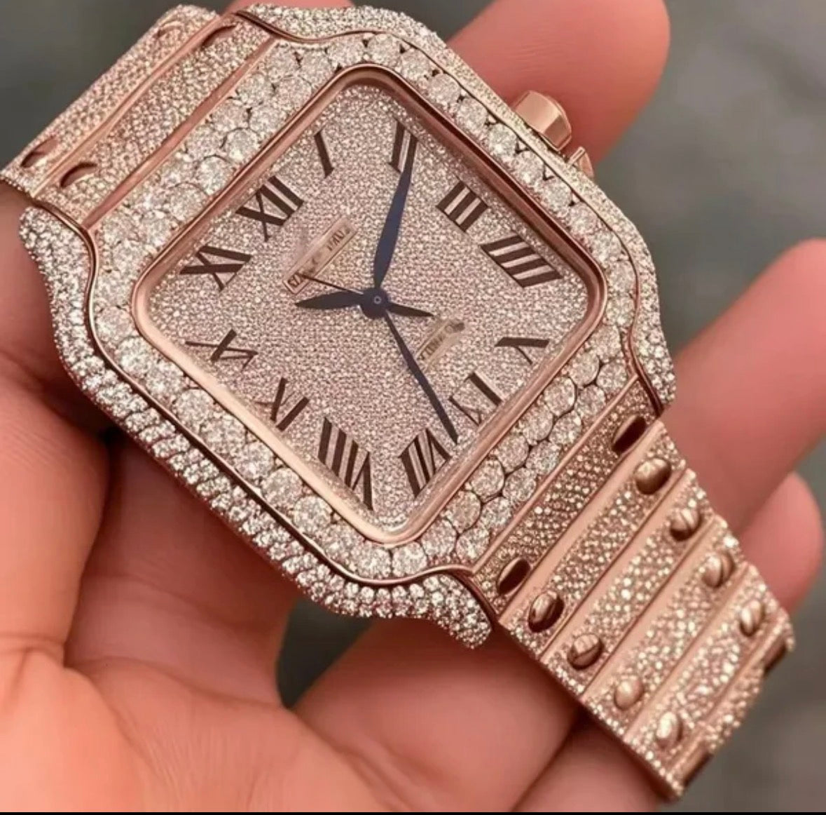 Men’s Luxury Iced Out Square Watch